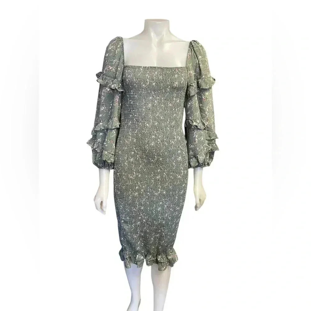 Petal & Pup Leia Dress Olive Size 10 - Picture 3 of 14